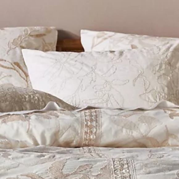 Anthropologie, set of 2, Kieran Queen-sized Pillow shams- ivory - Picture 2 of 7